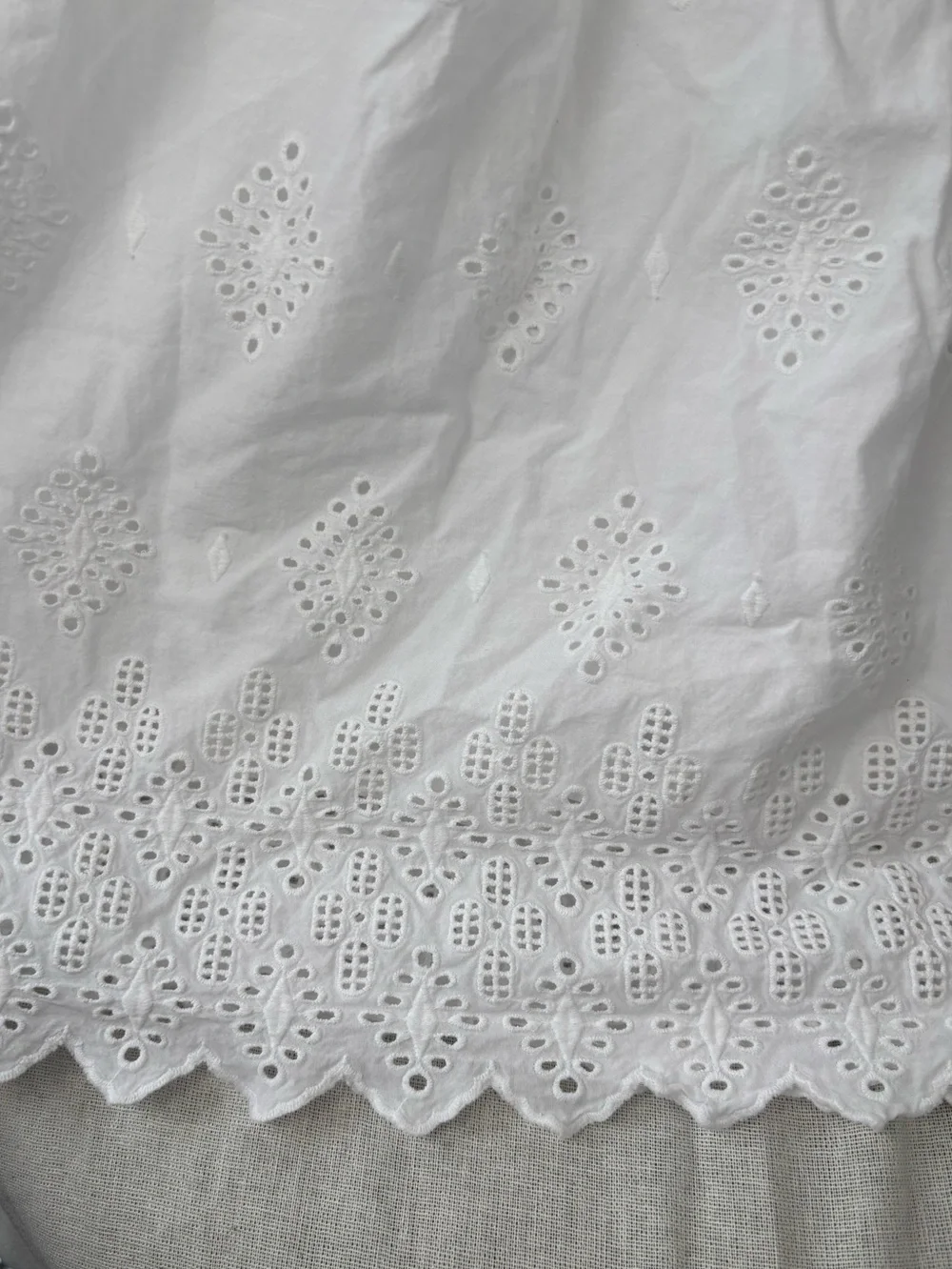 White Eyelet 100% Cotton Eyelet Lace Dress Girls Size 10 Heirloom Garden Party